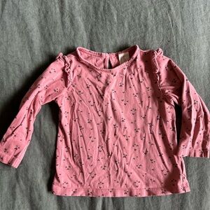 H&M Pink Long Sleeve Tee with Eyelet Detailing